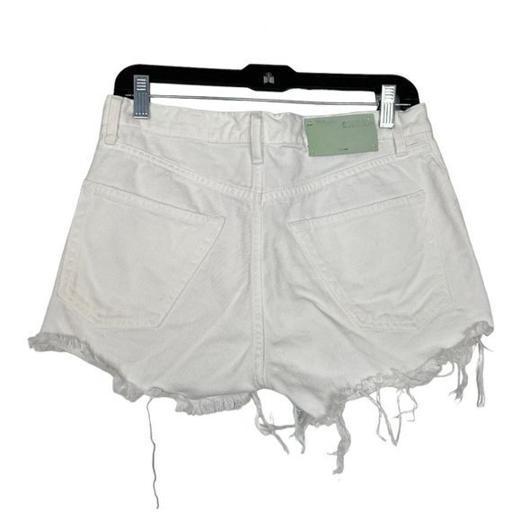 $535 Off-White White Black Logo Stone-Washed Distressed Denim Shorts size 27 - Picture 7 of 12